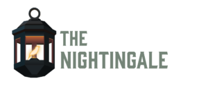 The Nightingale Logo with stylised lantern containing glowing bird